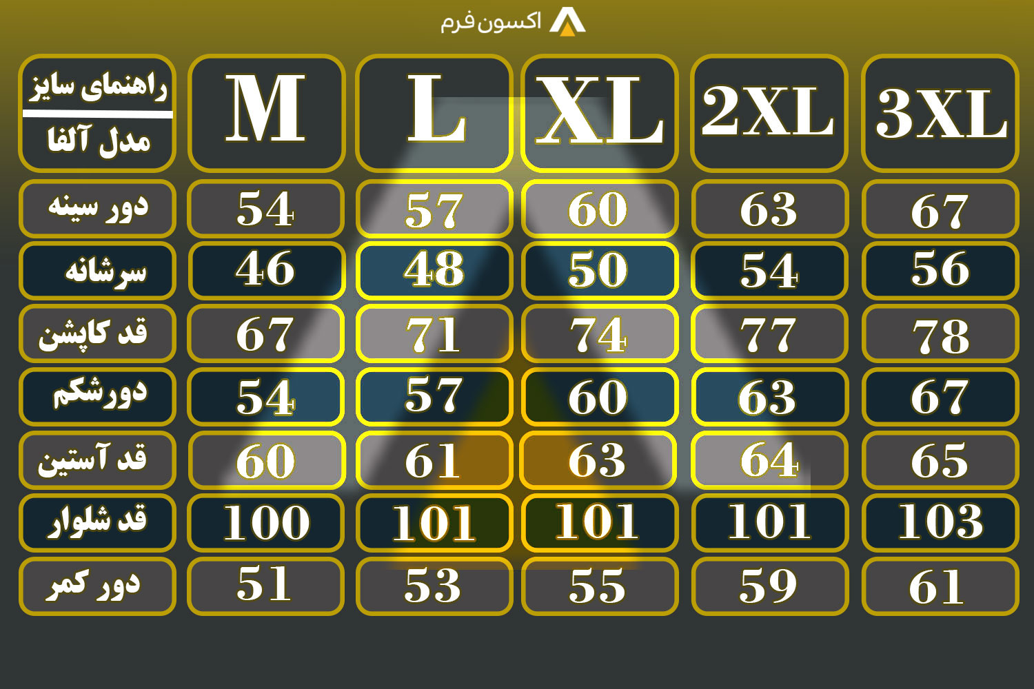 راهنمای-سایز-آلفا راهنمای-سایز-آلفا